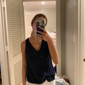 navy v neck tank